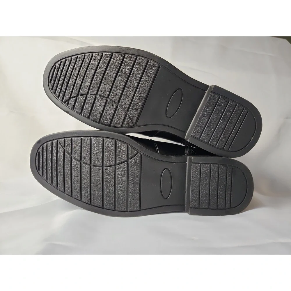 Men's Black Leather Zip Ankle Boots